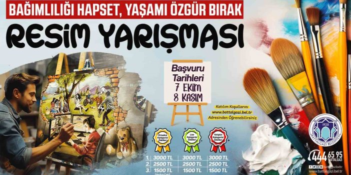 Battalgazi'de “Bağımlılığı hapset, yaşamı özgür bırak” resim yarışması başvuruları başladı