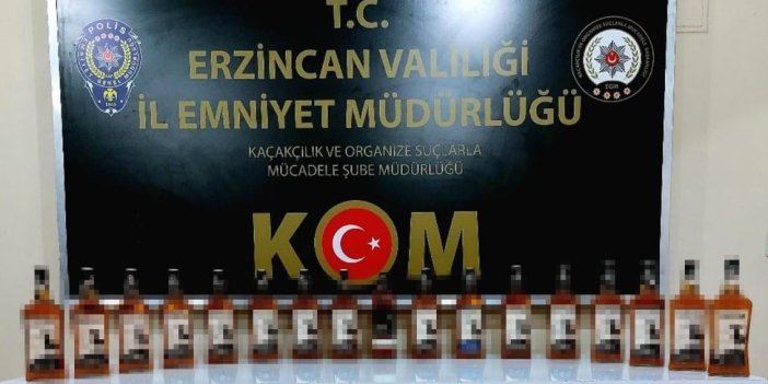 Erzincan’da 17 şişe kaçak içki yakalandı