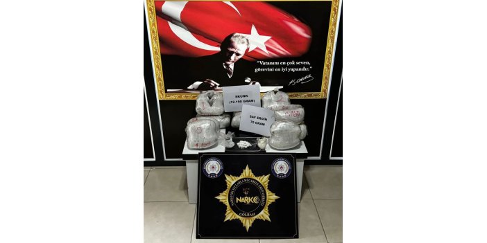 Arama yapılan 2 tırda 12 kilo skunk yakalandı