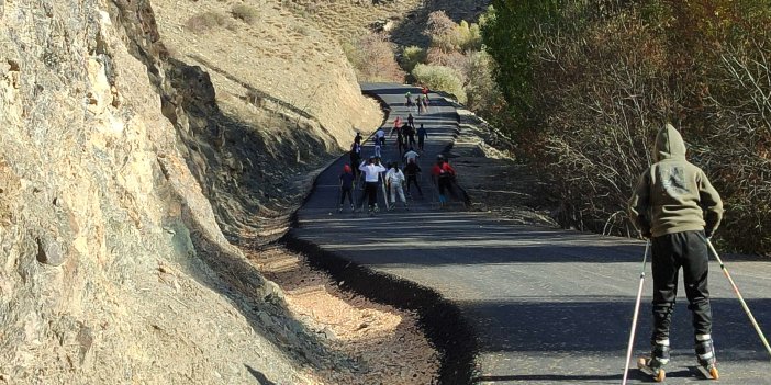 Yüksekova’da yıllar sonra asfaltlanan yol, sporculara yeni antrenman alanı sağladı