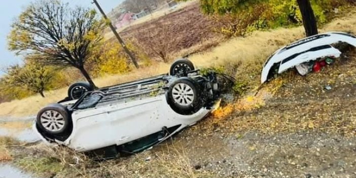 Elazığ’da otomobil takla attı: 2 kişi yaralandı