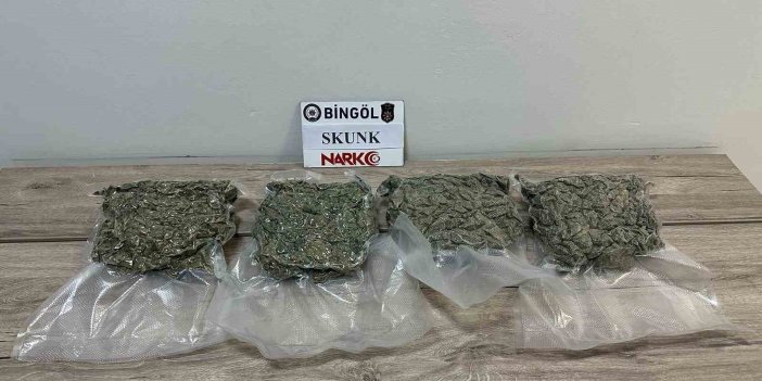 Bingöl’de 2 kilo 86 gram skunk yakalandı