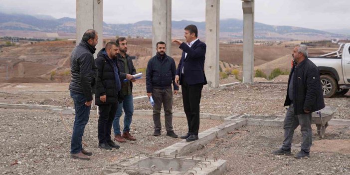 Başkan Tutdere, kesimhane ve hayvan pazarı inşaat çalışmalarını denetledi