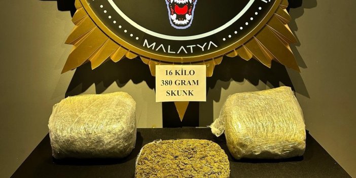 Malatya’da 16 kilo skunk ele geçirildi: 3 kişi tutuklandı