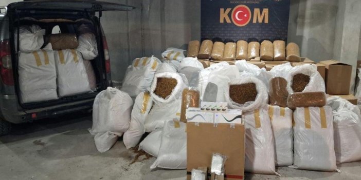 Erzincan’da 2 ton 550 kg kaçak tütün yakalandı