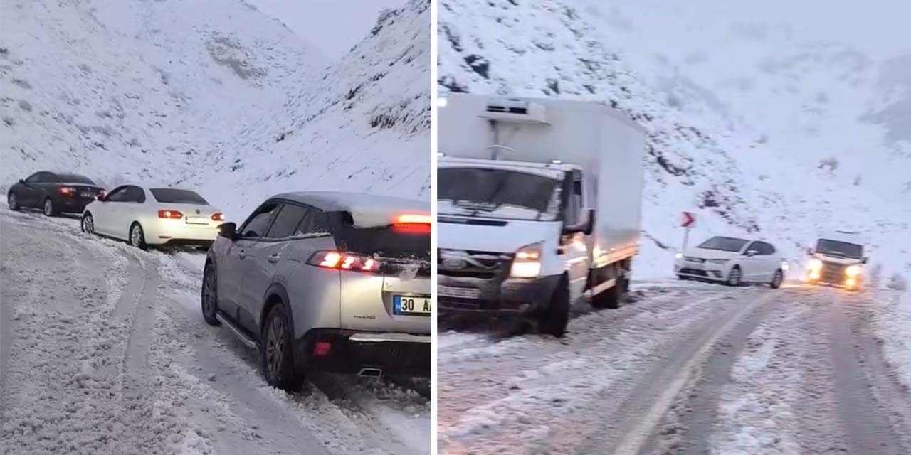 Şemdinli yolunda araçlar mahsur kaldı