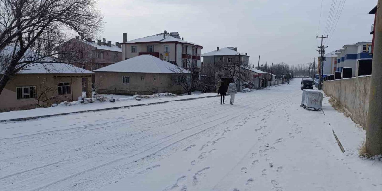 Muradiye, kar yağışıyla beyazlara büründü