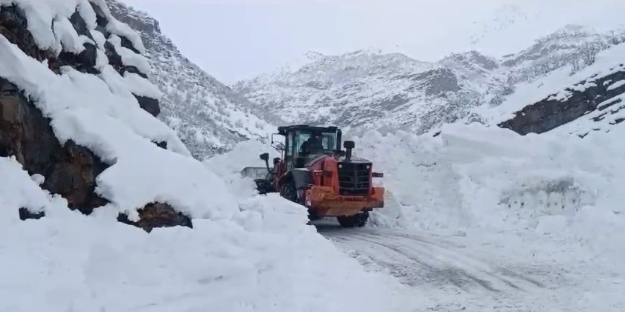 Beytüşşebap'ta köy yoluna çığ düştü