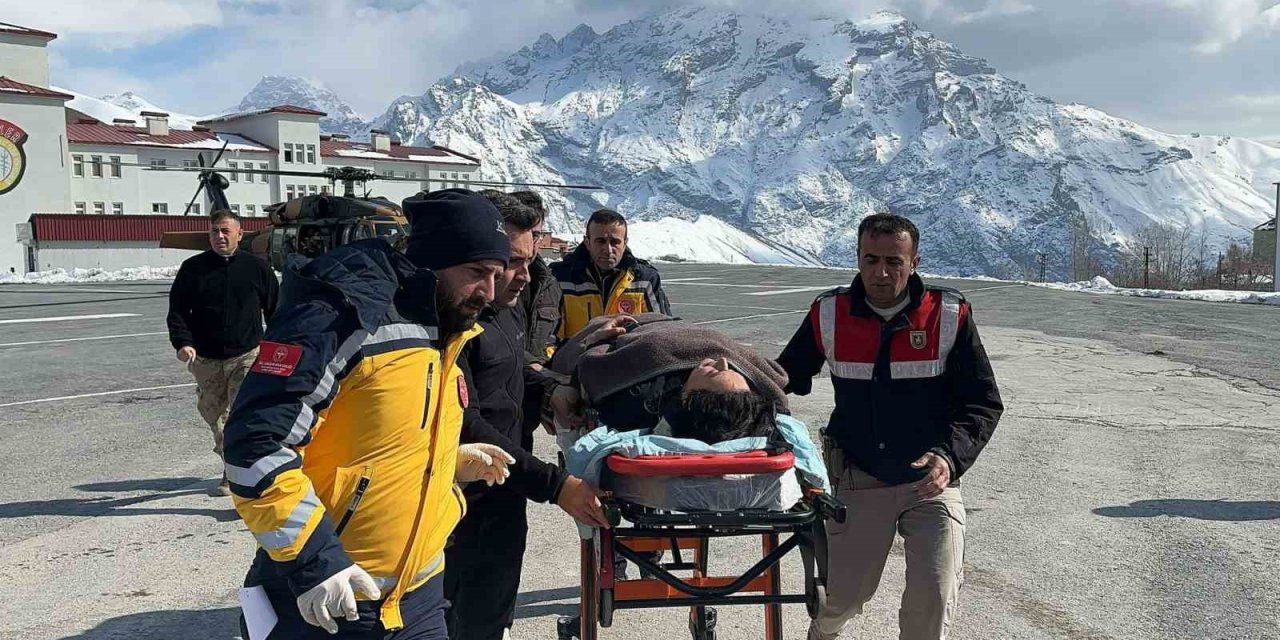 Hamile kadın askeri helikopterle Şemdinli'den Hakkari'ye sevk edildi