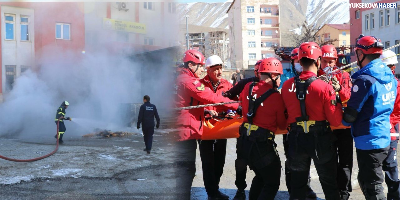 Hakkari ve ilçelerinde Deprem Haftası kapsamında 443 okulda tatbikat yapıldı