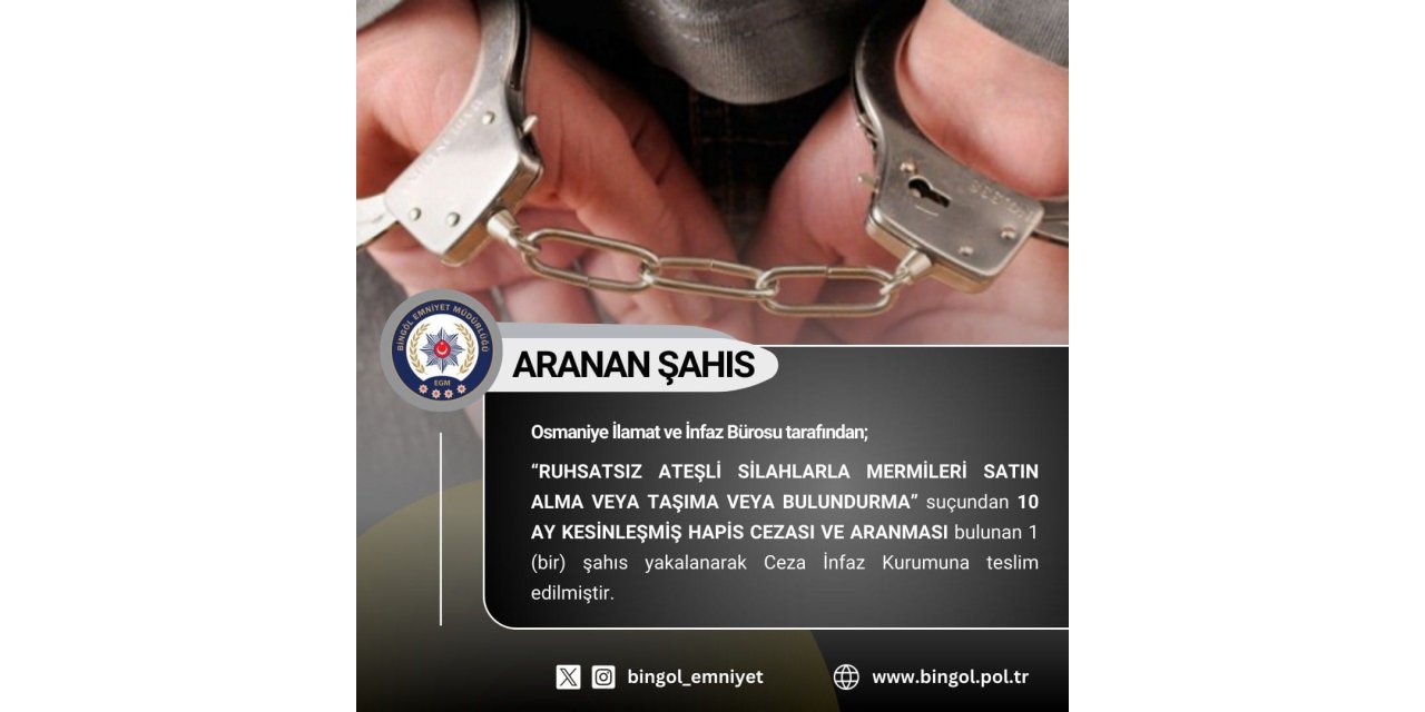 Bingöl’de aranan 7 şahıs yakalandı
