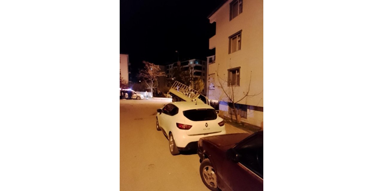 Elazığ’da kontrolden çıkan pikap apartman bahçesine uçtu
