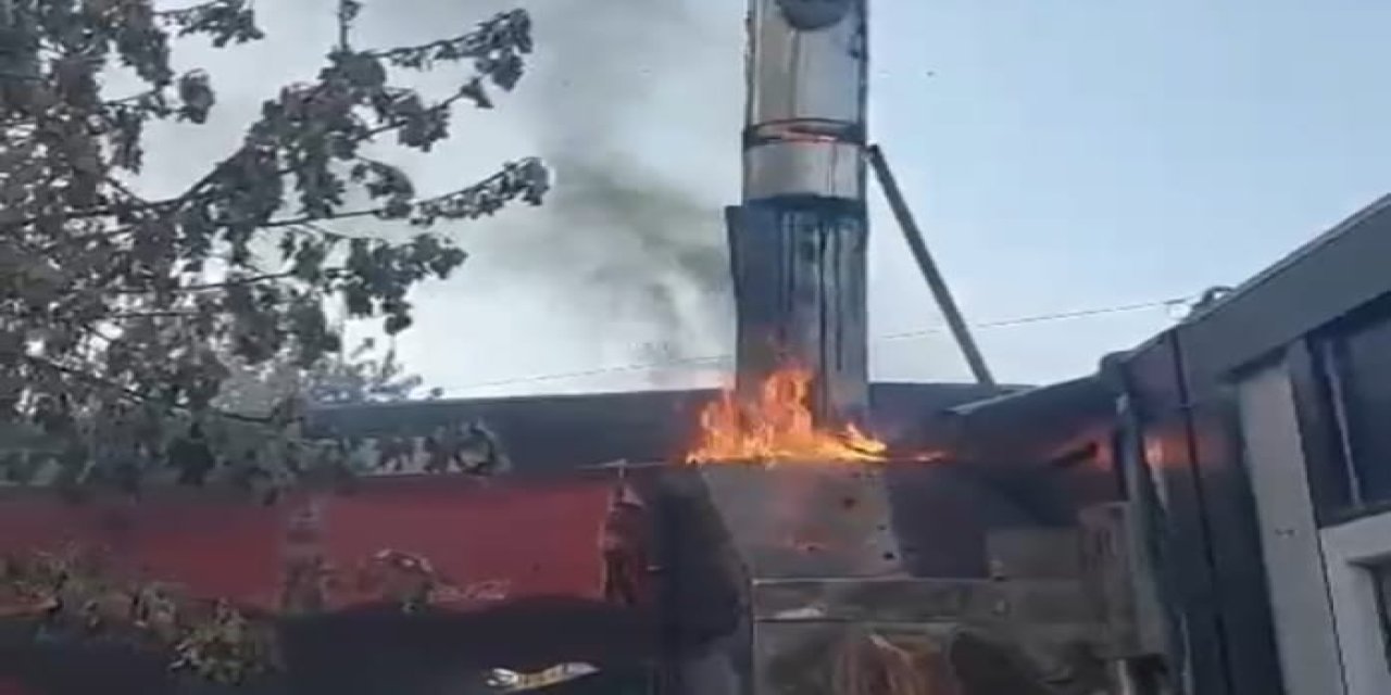 Malatya’da konteyner iş yerinde yangın çıktı