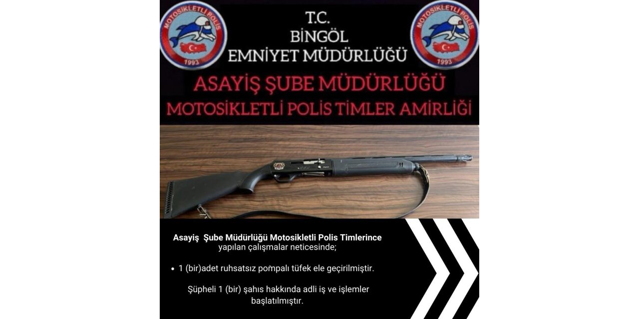 Bingöl’de ruhsatsız tüfek ele geçirildi
