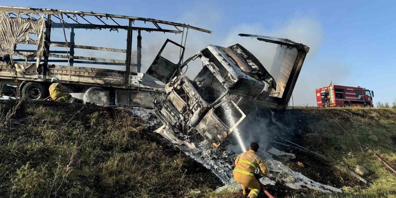 Şırnak’ta seyir halindeki tır alev aldı