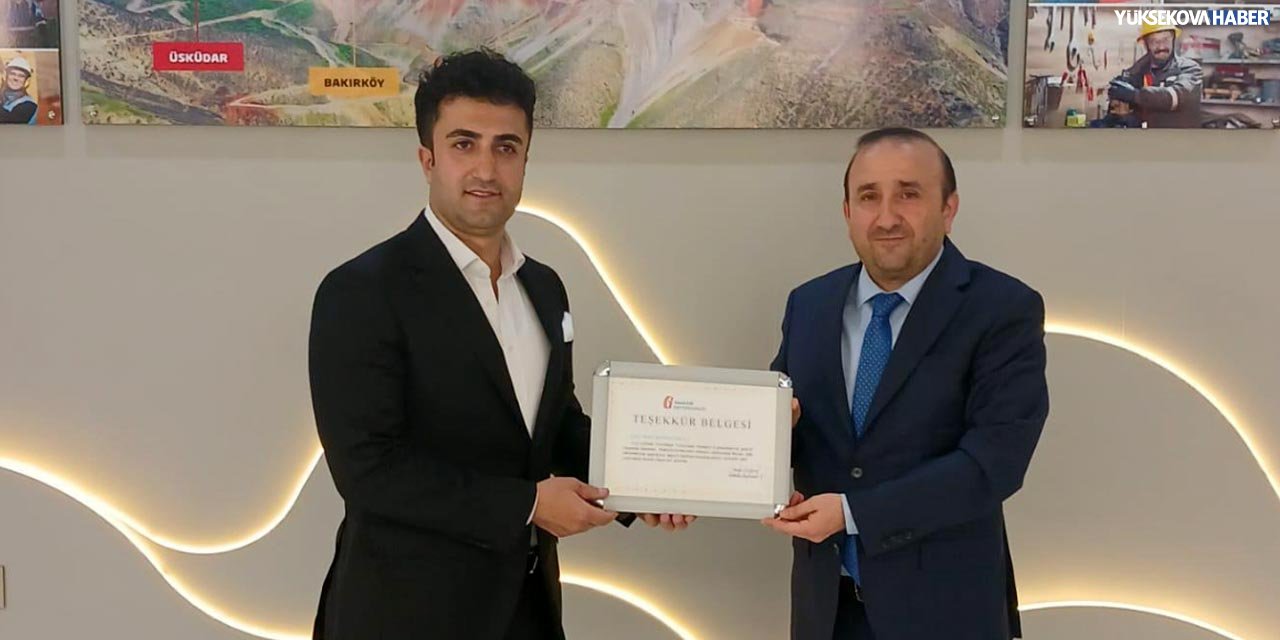 Hakkari'nin vergi rekortmeni Ölmez Madencilik'e teşekkür belgesi