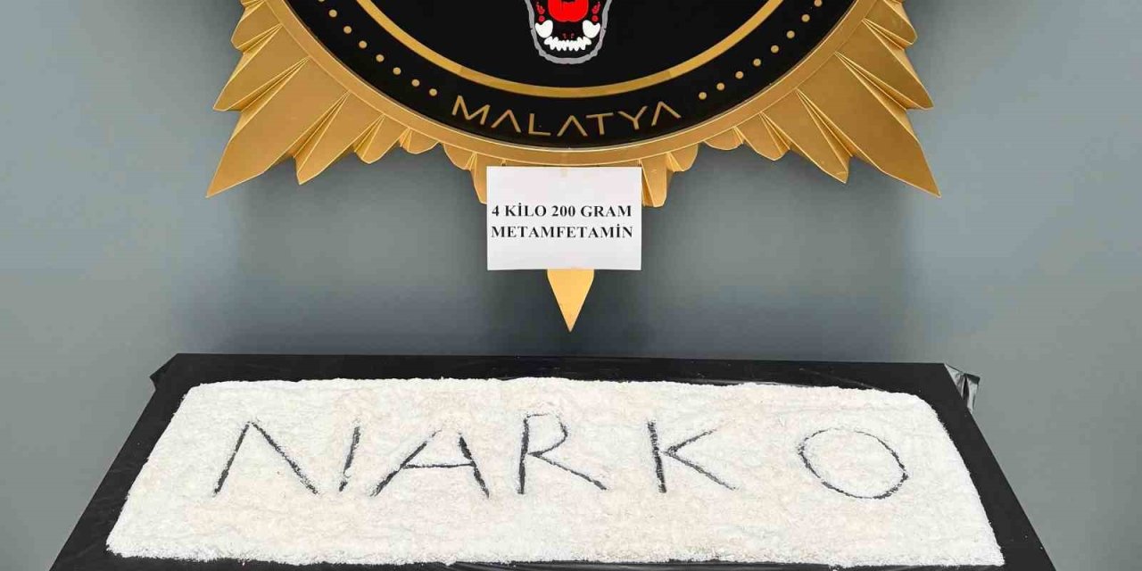 Malatya’da 4 kilo 200 gram metamfetamin yakalandı
