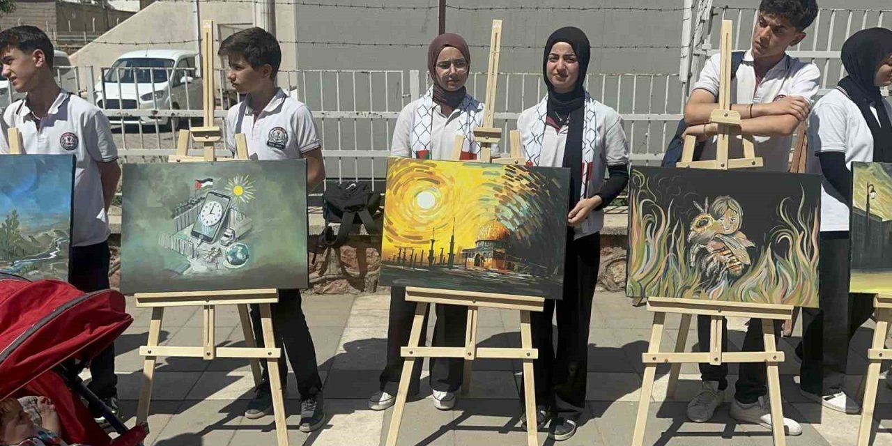 Şırnaklı öğrencilerden Gazze için resim sergisi