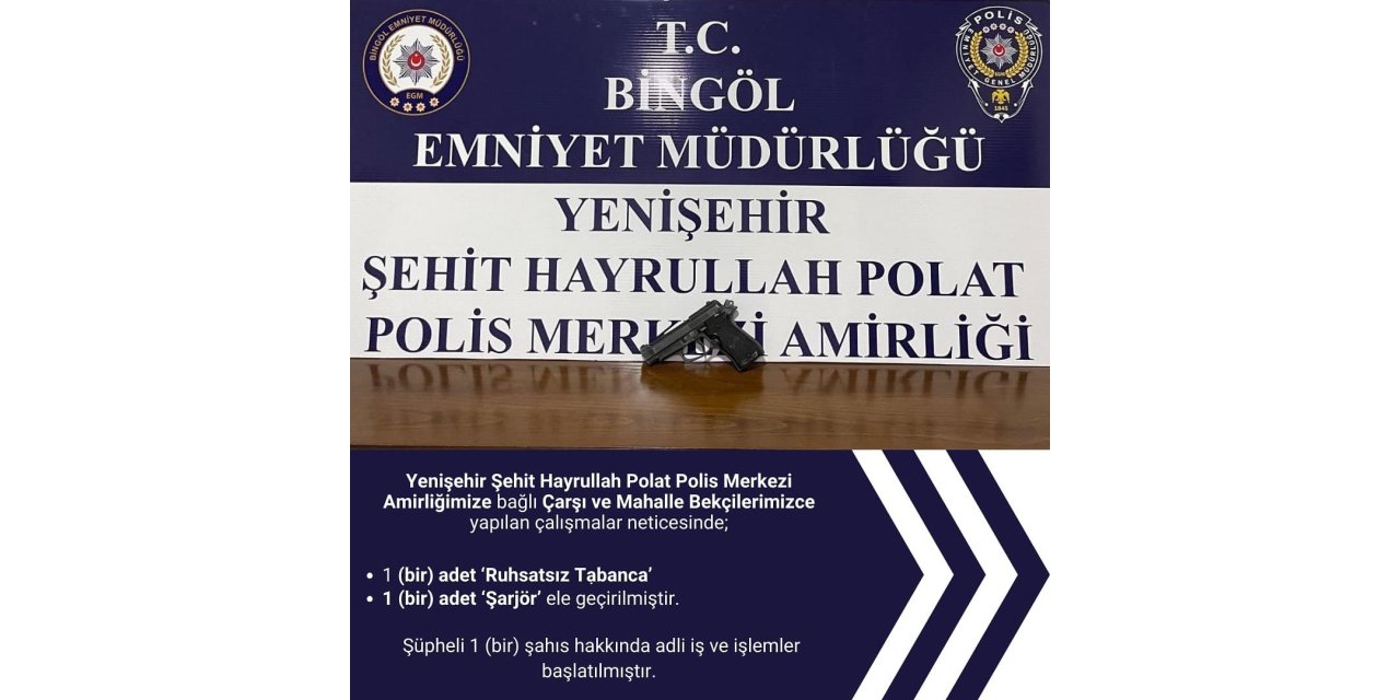 Bingöl’de ruhsatsız silah yakalandı