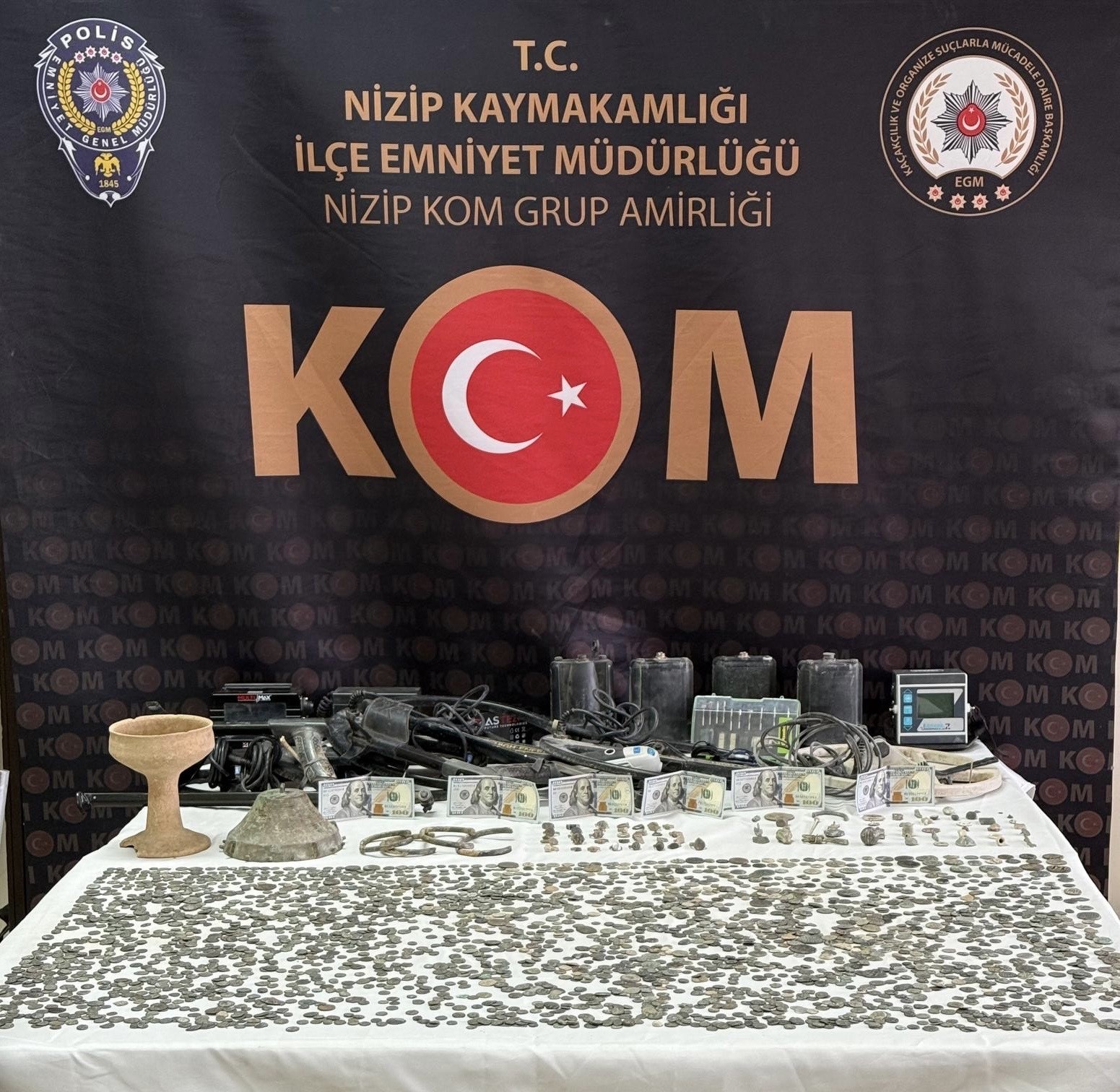 Antep’te 3 bin 127 adet sikke ele geçirildi