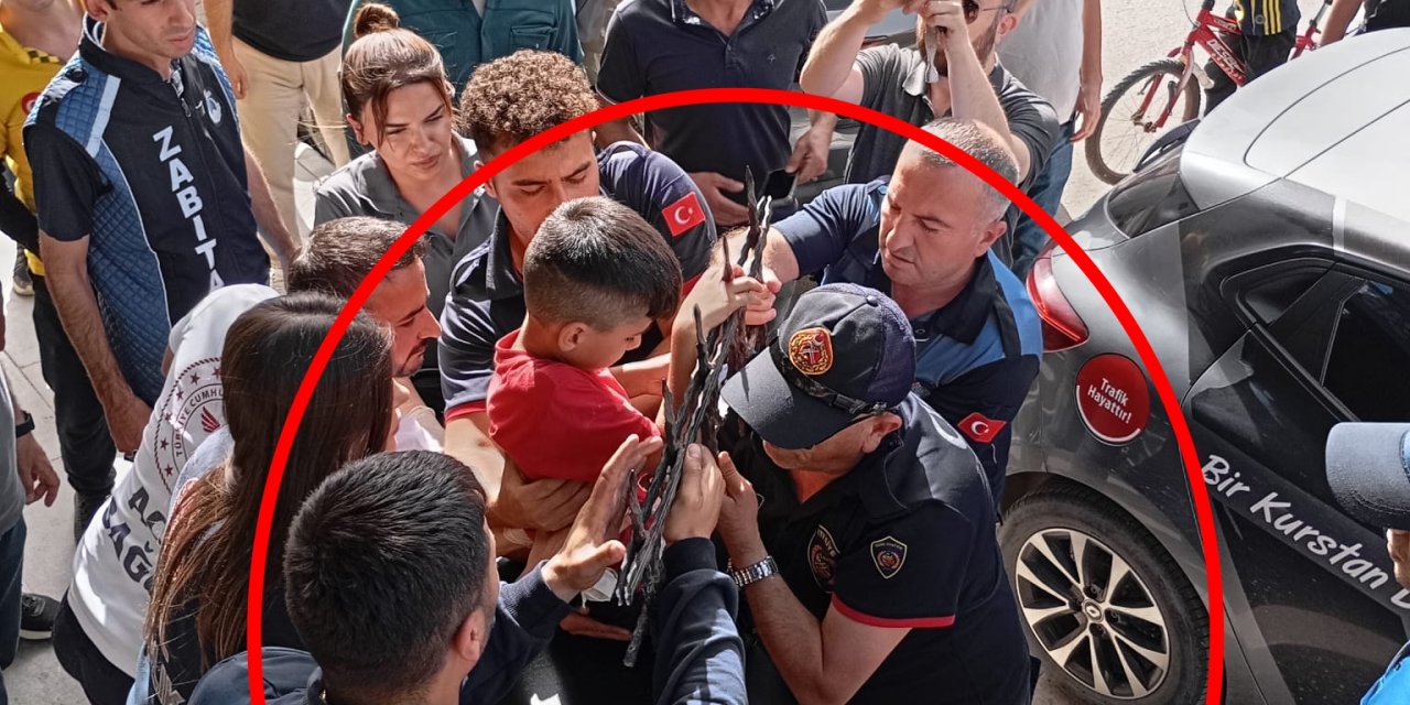 Cizre'de dut yemek isteyen bir kişinin eli korkuluk demirine saplandı