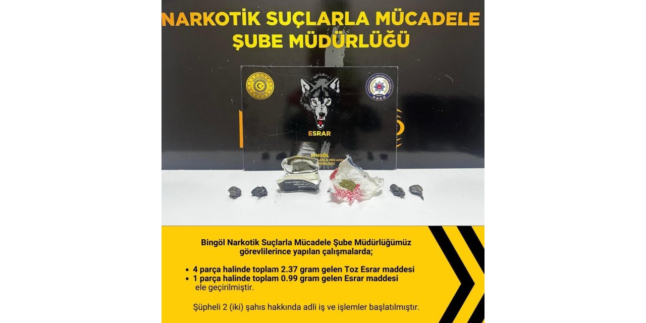 Bingöl’de uyuşturucu operasyonu gerçekleştirildi