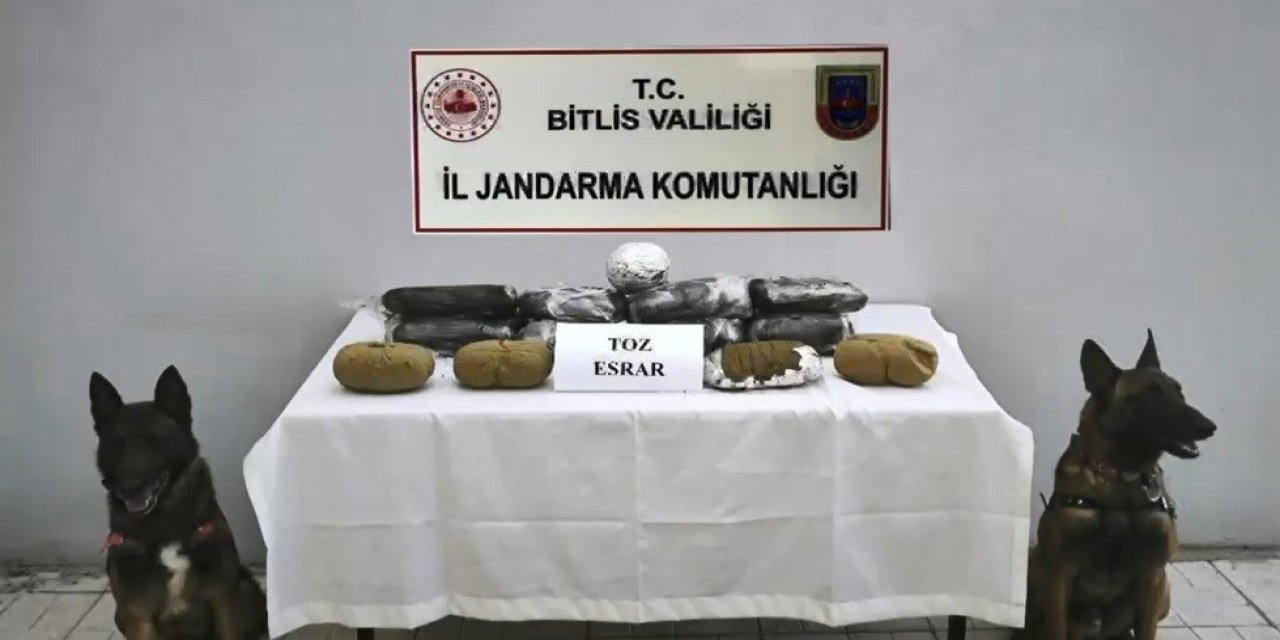 Bitlis’te dere kenarına gizlenmiş esrarı dedektör köpek buldu