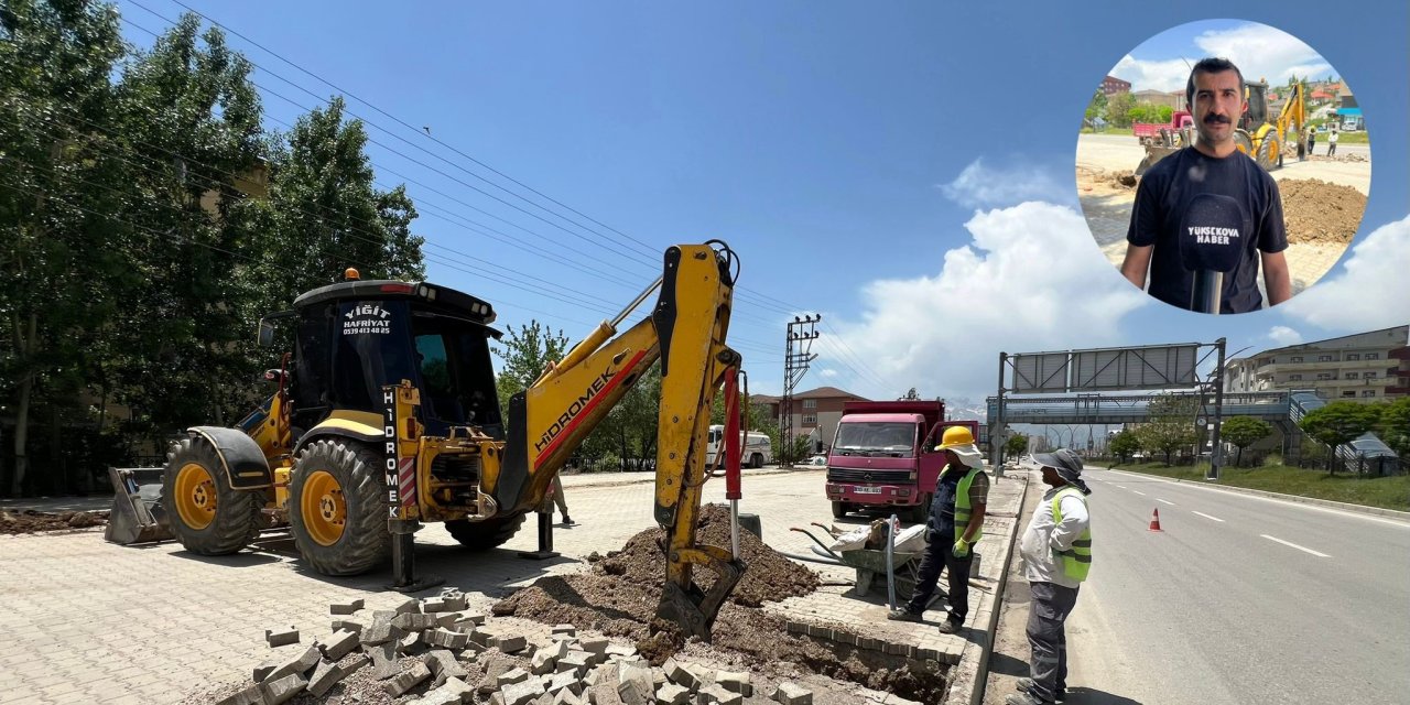 Yüksekova’nın İpekyolu Caddesi’nde elektrik hatları yeraltına alınıyor