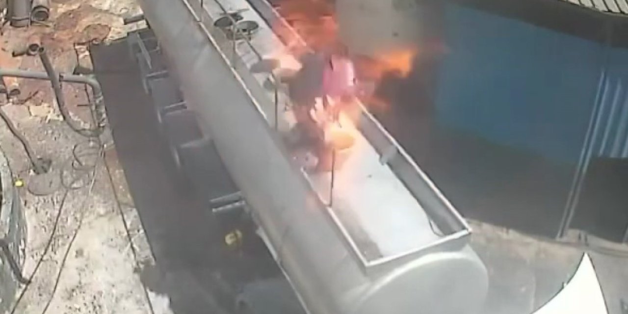 Gaziantep'te sigara ile açtığı tanker kapağı bomba gibi patladı