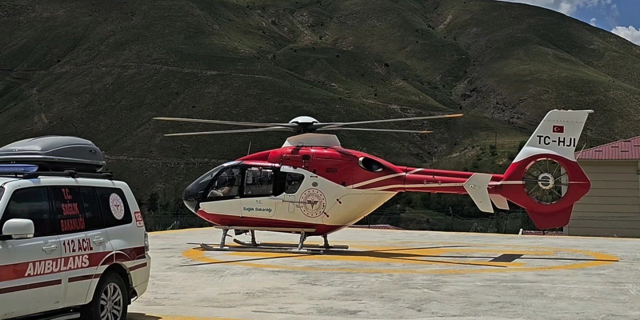 54 yaşındaki hasta için helikopter ambulans havalandı