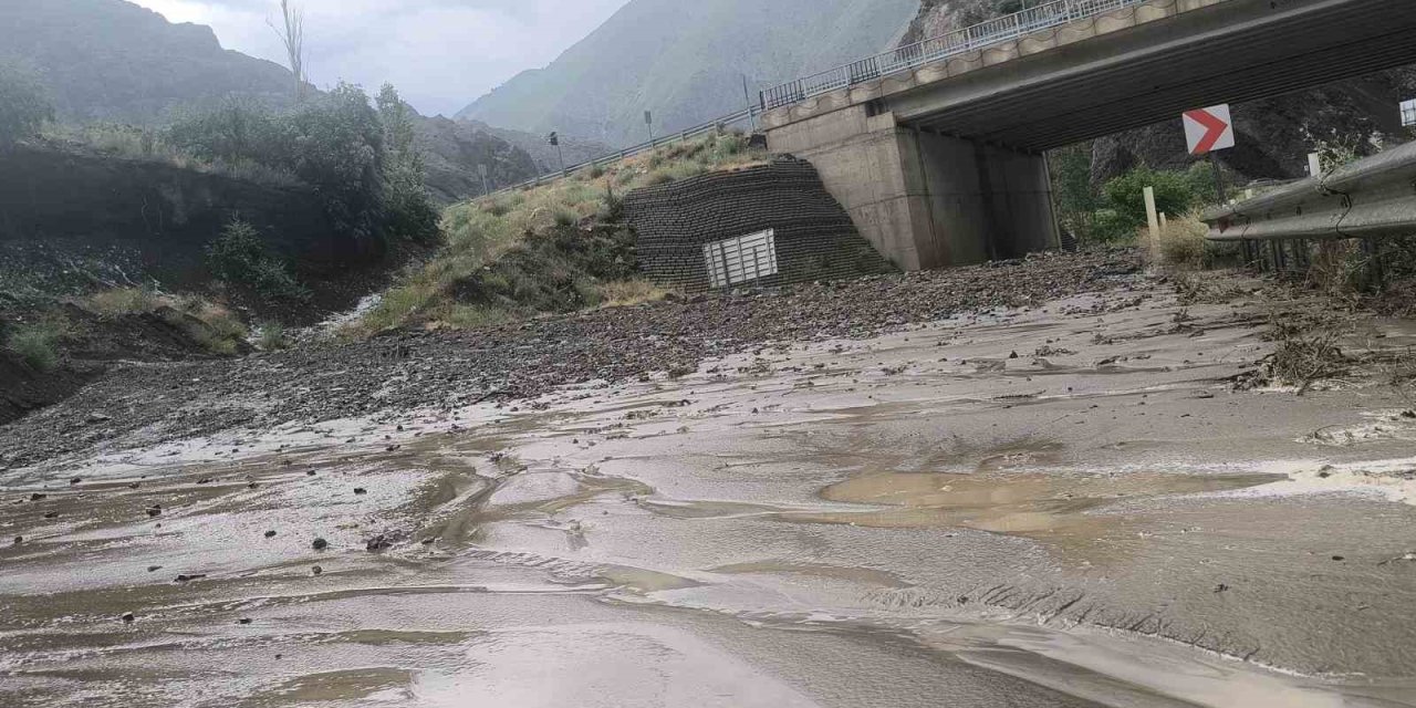 Erzurum-Artvin karayolunda heyelan