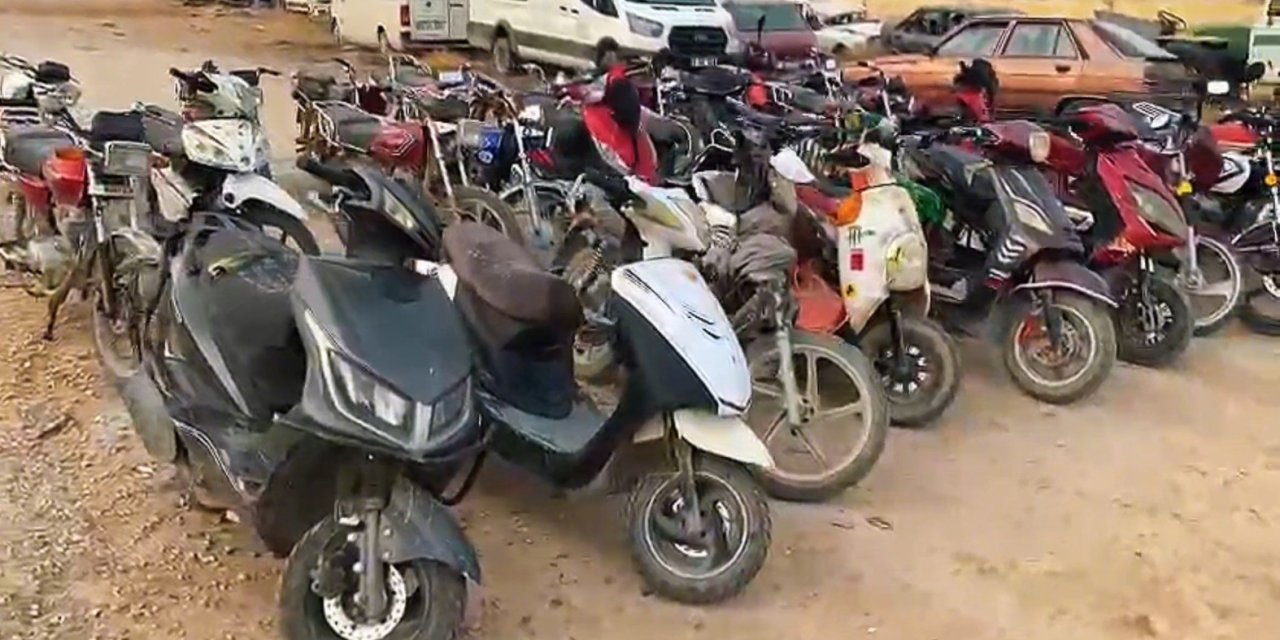 Çalıntı ve hacizli 28 motosiklet ele geçirildi