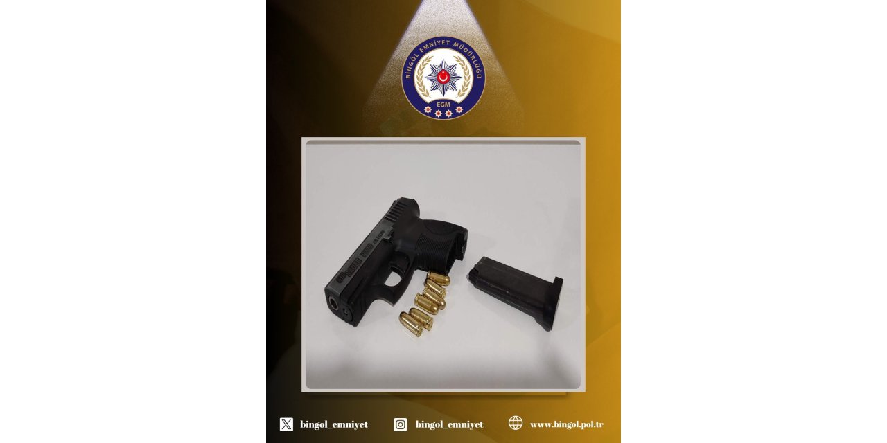 Bingöl’de tabanca ve fişek ele geçirildi