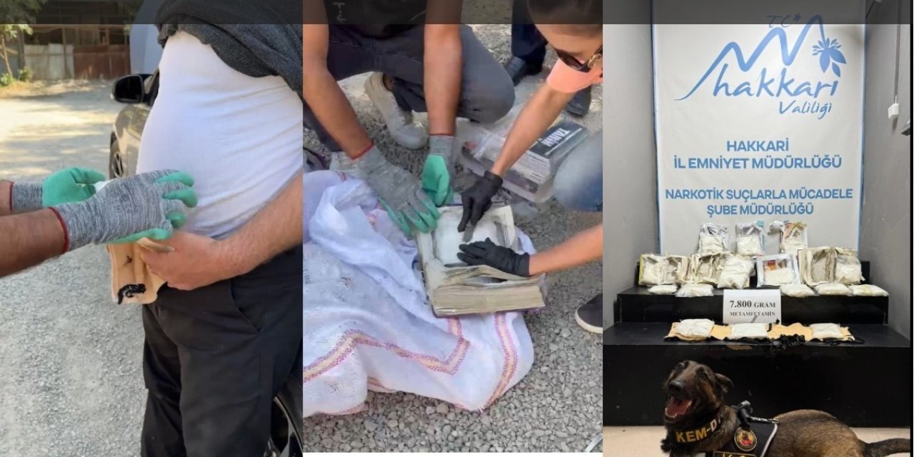 Kitap ve korse içerisinde 7 kilo metamfetamin ele geçirildi