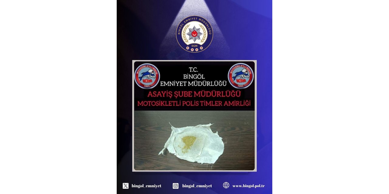 Bingöl’de uyuşturucu operasyonu: 1 tutuklama