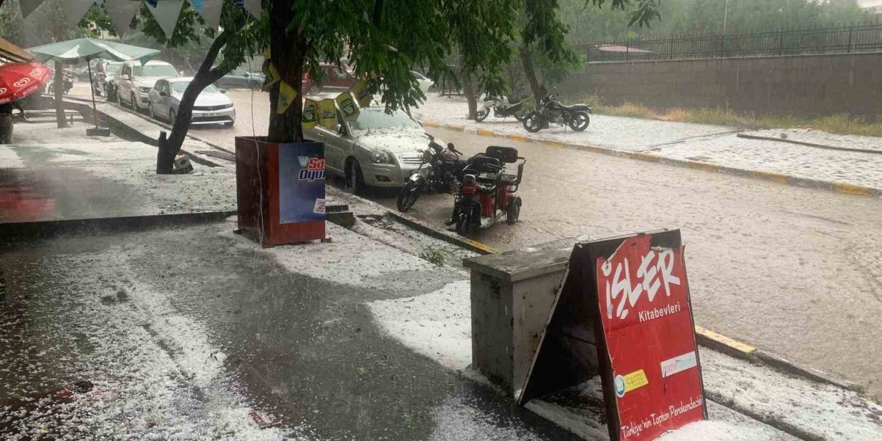 Kağızman’ı dolu vurdu, araziler zarar gördü