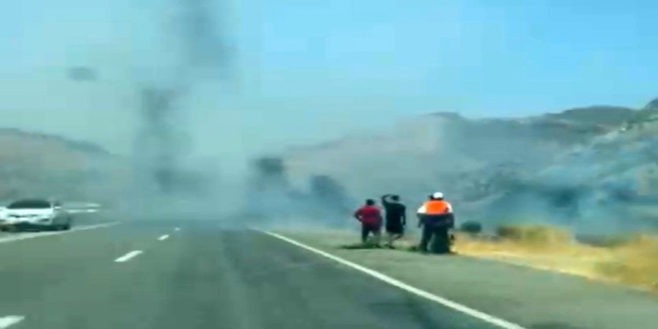 Siirt’te ağaçlık alanda yangın