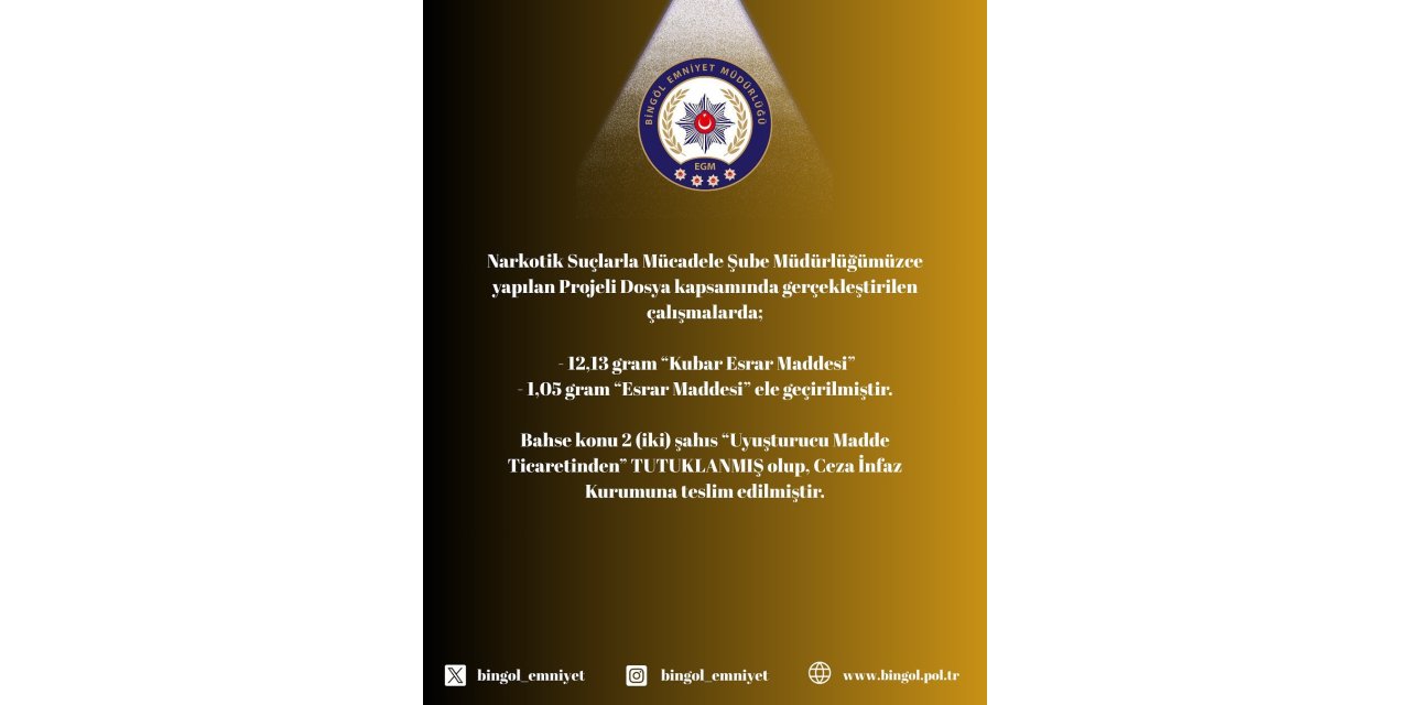 Bingöl’de aranan 4 şüpheli cezaevine gönderildi