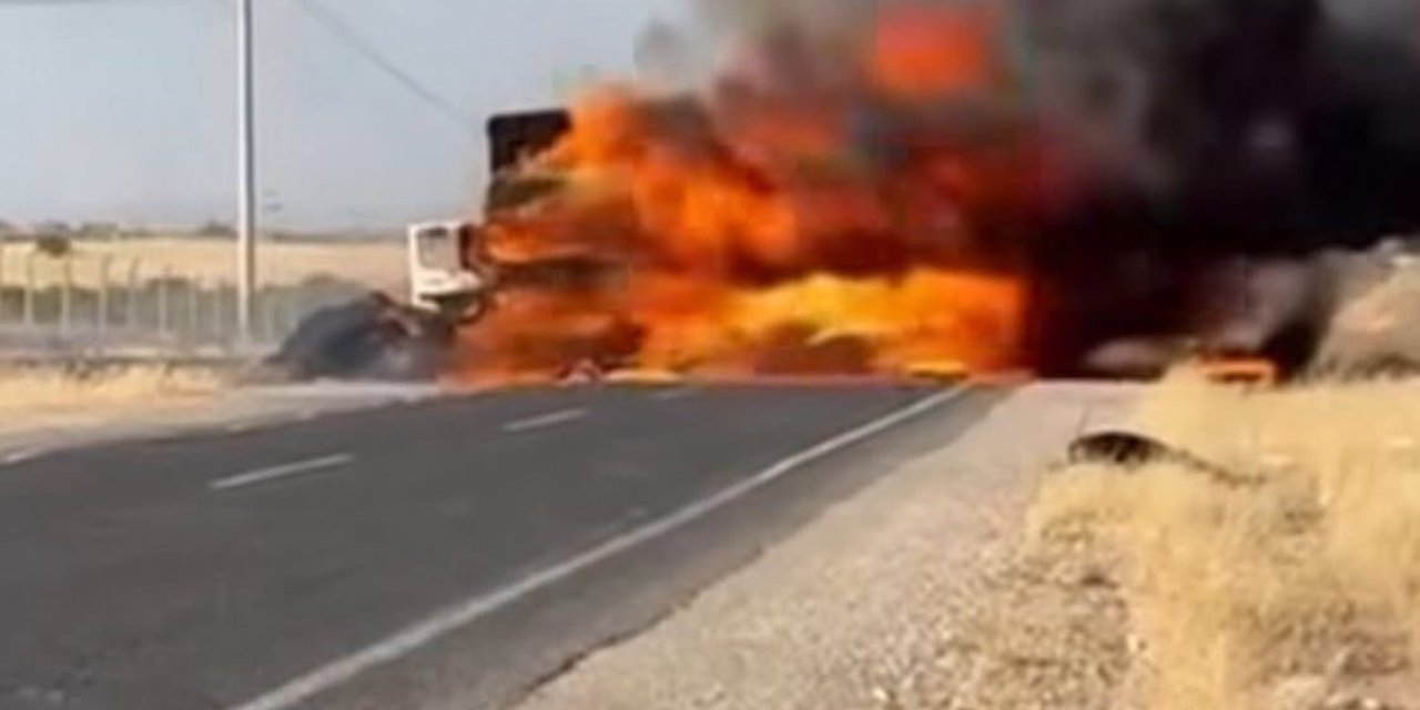Şanlıurfa’da tır alev alev  yandı