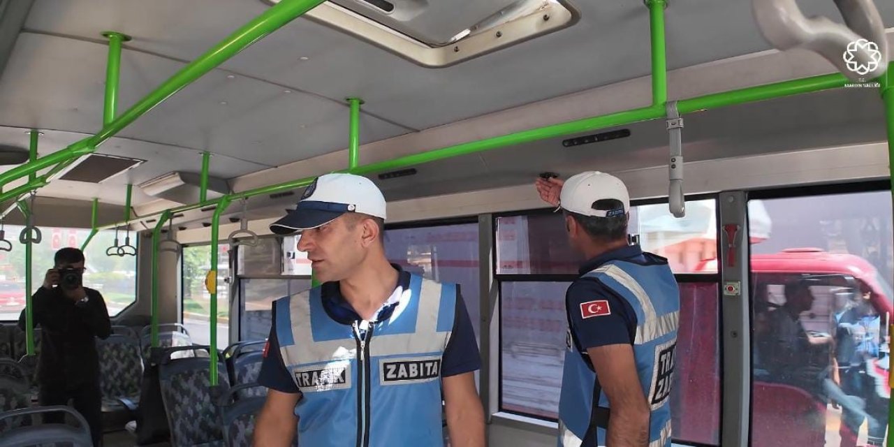 Mardin’de zabıta ekiplerinden toplu taşıma araçlarında denetim