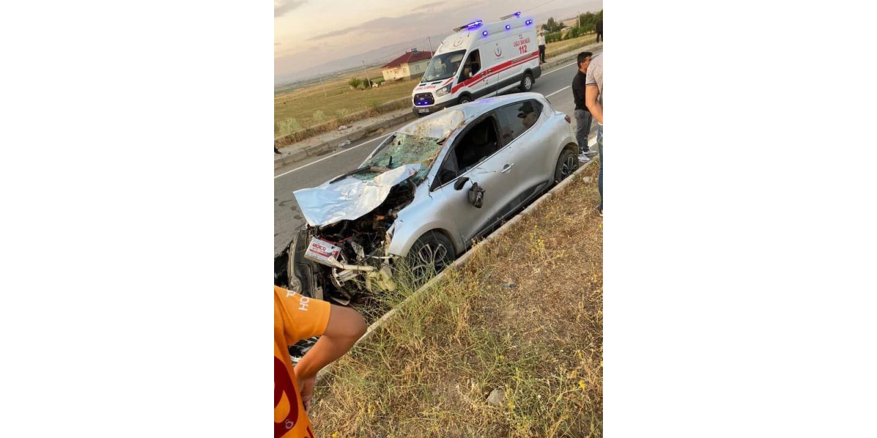 Muş’ta otomobil ineğe çarptı