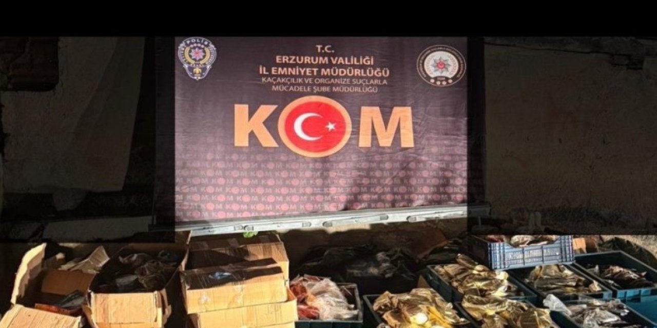 Erzurum'da polis 1 ton 798 kilogram kaçak nargile tütünü ele geçirdi