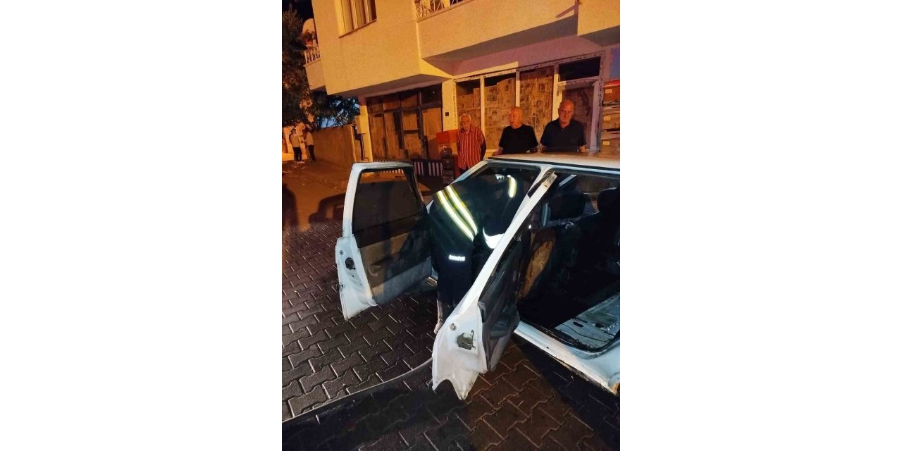 Bingöl’de park halindeki araç alevlere teslim oldu