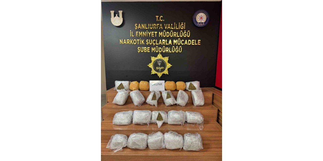 Şanlıurfa’da 25 kilogram uyuşturucu yakalandı