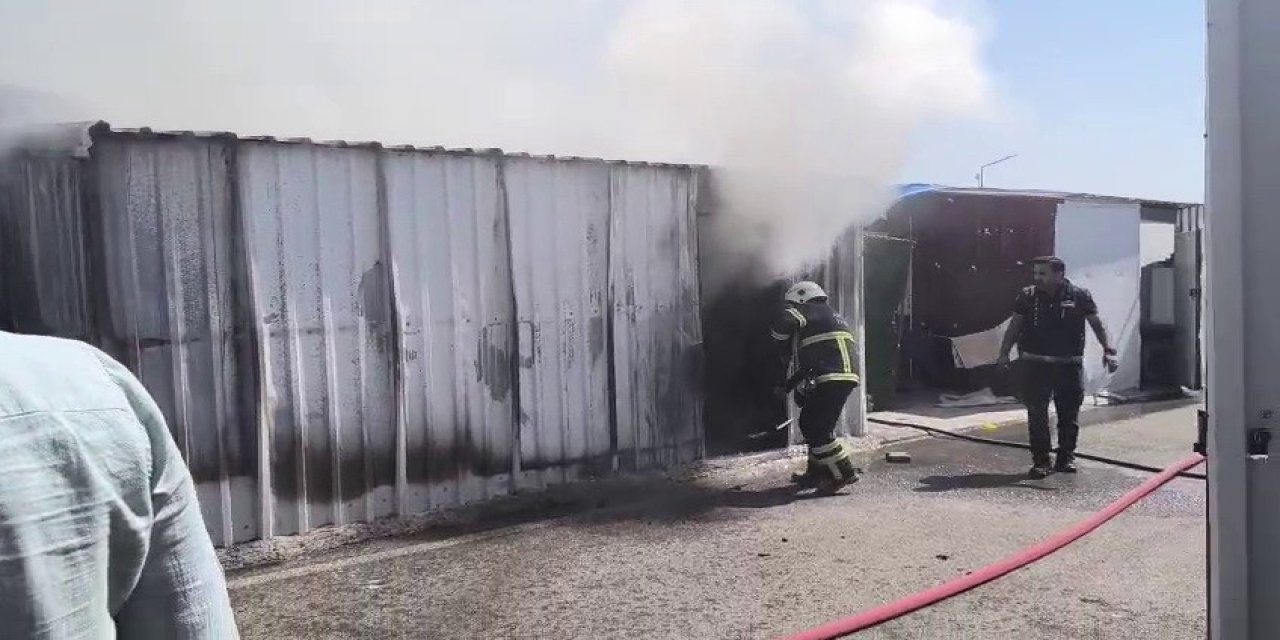 Konteyner kentte çıkan yangın korkuttu