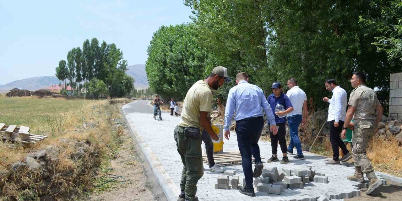 Muş'un Bulanık ilçesinde yol asfaltlama çalışması