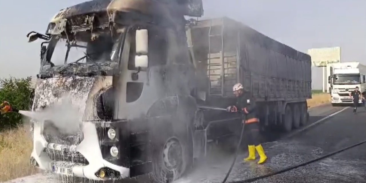 Şanlıurfa’da bir tır alev aldı