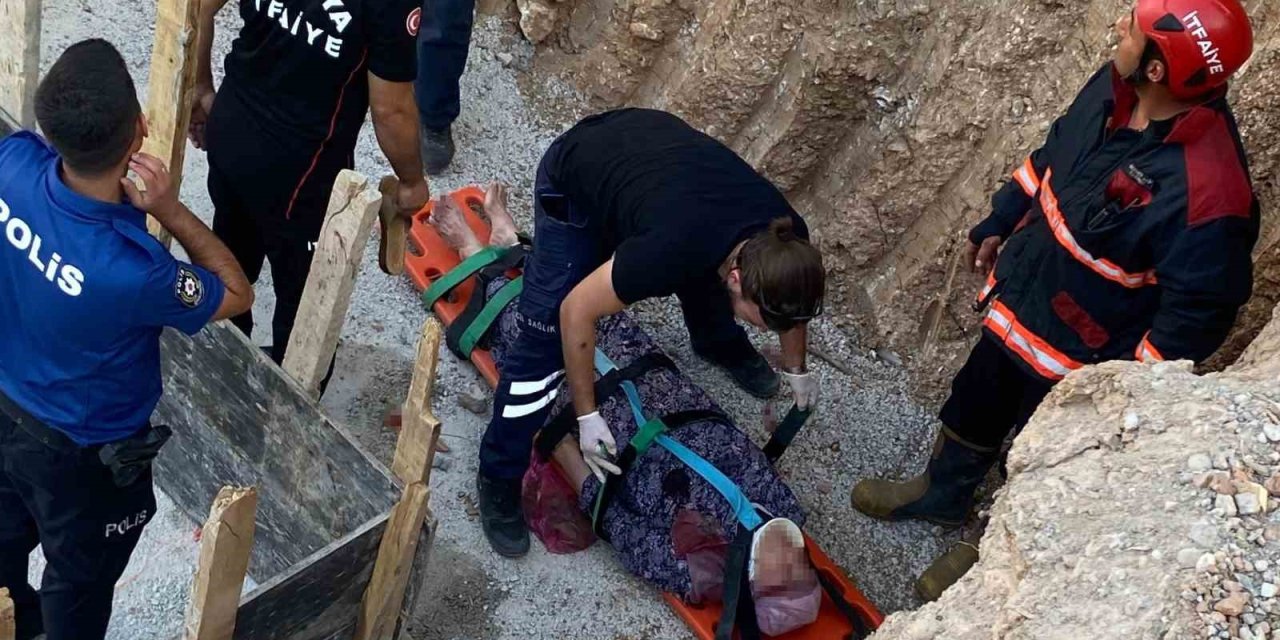 Dengesini kaybederek inşaat alanına düşen şahıs kurtarıldı