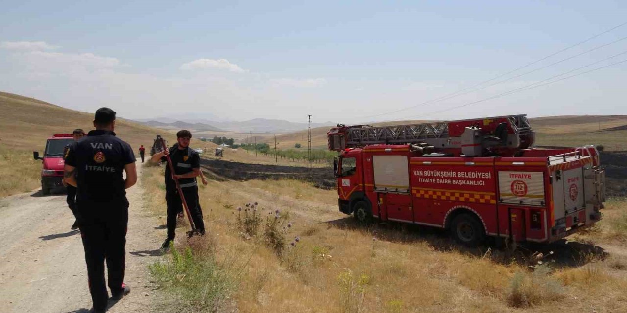 Van’da ot yangını: Yüzlerce dönüm arazi kül oldu