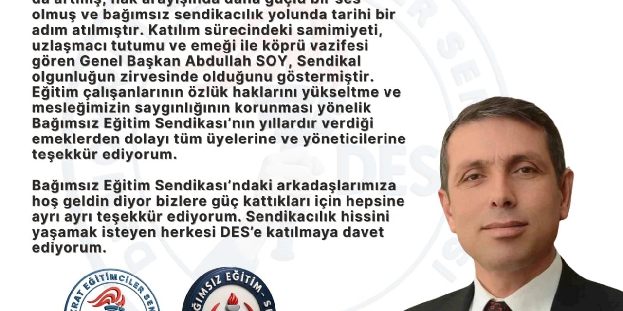 Demokrat Eğitimciler Sendikası’na katılımlar başladı